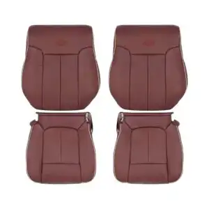 Ford F150 2009 2012 P415 King Ranch Leather Perforated Front Driver and Passenger Top and Bottom OEM Style Replacement Seat Cover