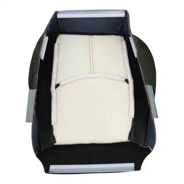 Mazda Tribute 2008-2011 Black Leather Driver or Passenger Bottom OEM-Style Replacement Seat Cover Inside-Out View Mazda Tribute 2008-2011 | OEM-Replacement Seat Cover