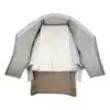 Chevrolet Express, cuero sintético, 1996-2025, neutro, conductor o pasajero, parte inferior, vista interior, funda de asiento de repuesto OEM. Chevrolet Express 1996-2025 | Funda de asiento de recambio OEM