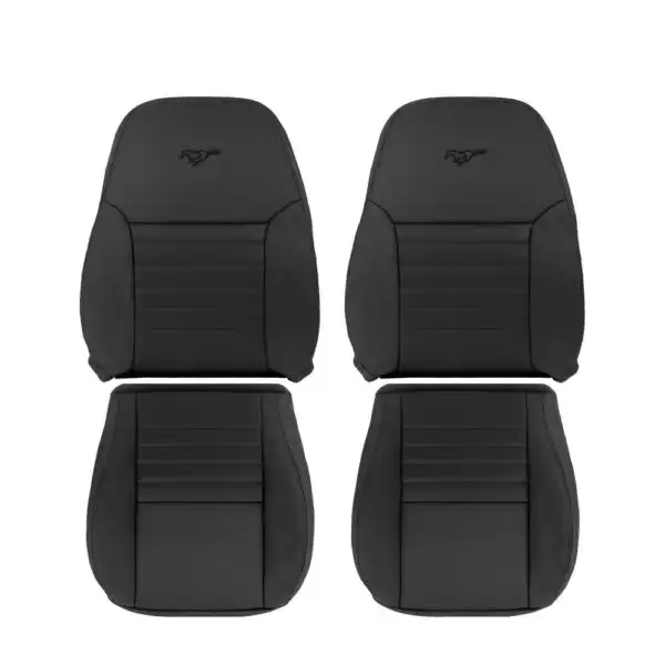 ford-mustang-cuir-synthétique-perforé-1999-2004-foncé-charcoal-avant-conducteur-et-passager-haut-et-bas-oem-remplacement-de-siège Ford Mustang GT 1999-2004 - Housse de siège de remplacement OEM