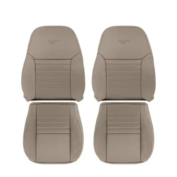 ford-mustang-cuir-synthétique-perforé-1999-2004-medium-parchment-front-driver-and-passenger-top-and-bottom-oem-replacement-seat-cover Ford Mustang GT 1999-2004 - Housse de siège de remplacement OEM