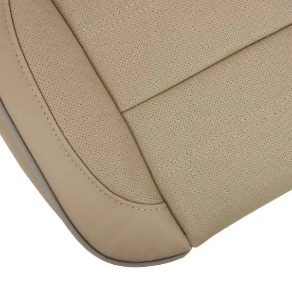 gmc-sierra-perforated-leather-2017-2019-dark-sand-front-driver-or-passenger-bottom-close-view-oem-replacement-seat-cover GMC Sierra 1500 HD Denali 2017-2019 | OEM-Replacement Seat Cover