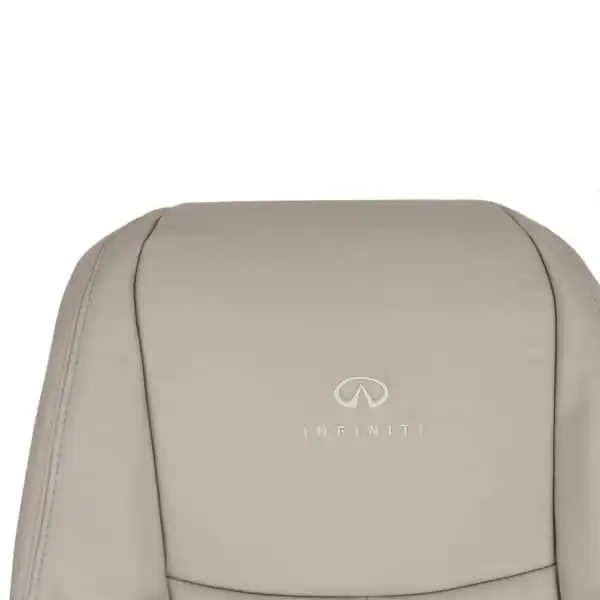 infiniti-q50-leatherette-2014-2024-wheat-front-driver-or-passenger-top-close-view-oem-replacement-seat-cover Infiniti Q50 2014-2024 | OEM-Replacement Seat Cover