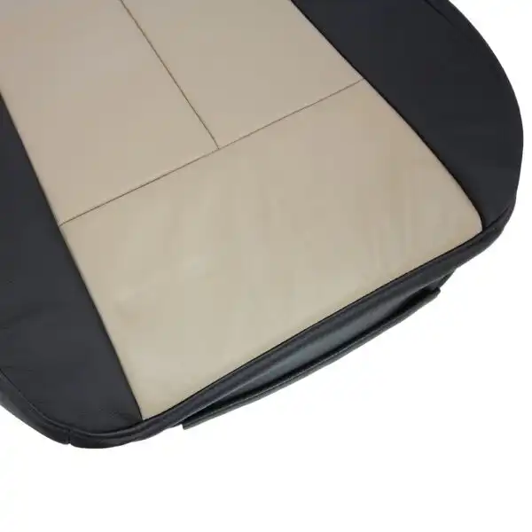 ford-expedition-eddie-bauer-leather-2007-2010-2-tone-charcoal-black-and-camel-front-driver-or-passenger-bottom-close-view-oem-replacement-seat-cover Ford Expedition Eddie Bauer 2007-2010 | OEM-Replacement Seat Cover