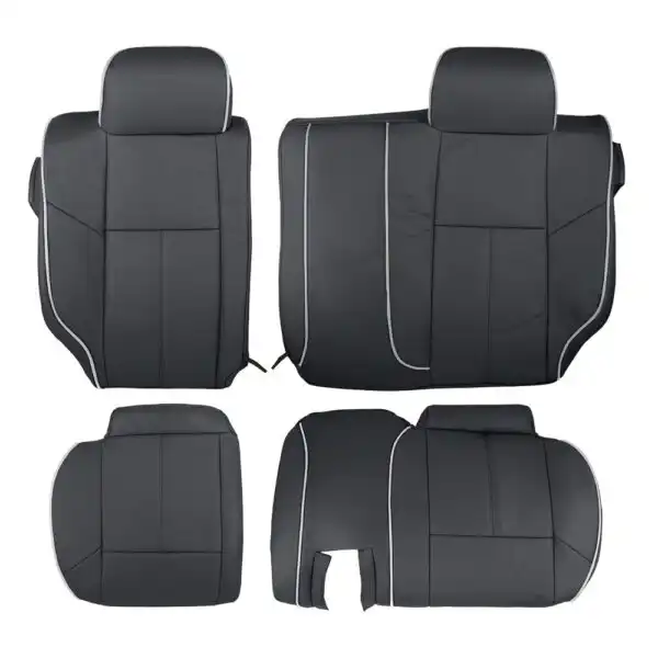 hummer-h3-piel-2006-2010-ébano-pewter-piping-driver-and-passenger-top-and-bottom-oem-replacement-seat-cover Hummer H3 2006-2010 | Funda de asiento de recambio OEM