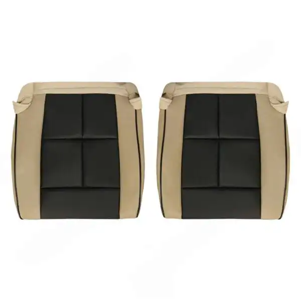 lincoln-navigator-perforated-leather-2007-2014-2-tone-camel-and-charcoal-black-front-driver-and-passenger-bottoms-oem-replacement-seat-cover Lincoln Navigator 2007-2014 | OEM-Replacement Seat Cover
