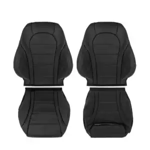 mercedes benz clase c cuero genuino perforado 2015 2022 negro blanco costura conductor delantero y pasajero superior e inferior oem reemplazo funda de asiento