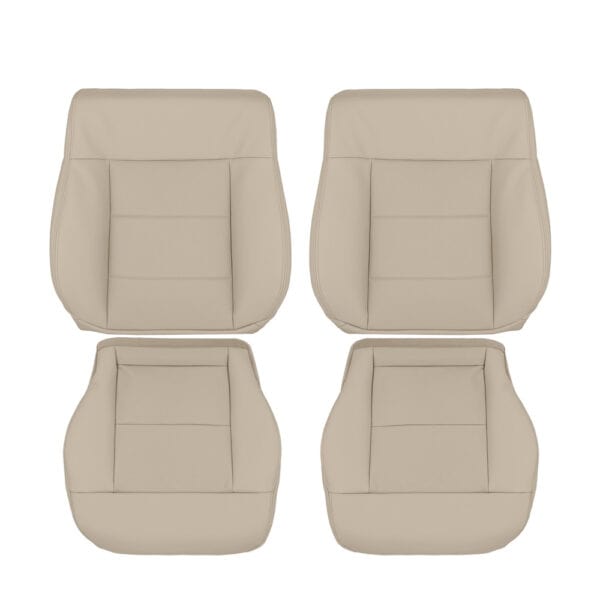 Mercedes-Benz E350 - Cuero sintético perforado - 2010-2013 - Beige almendra - Delanteros (conductor y acompañante) - Parte superior e inferior - Funda de asiento de recambio original Mercedes-Benz E350 2010-2013 | Funda de asiento de recambio original