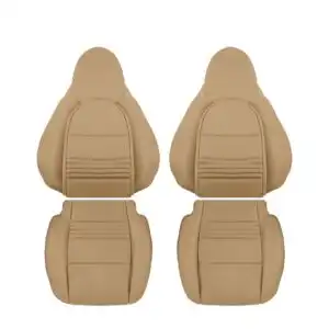 porsche 911 cuero genuino perforado 1998 2005 savanna beige delantero conductor y pasajero parte superior e inferior oem reemplazo funda de asiento