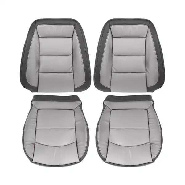 chevrolet-equinox-genuino-cuero-perforado-2018-2024-medio-gris ceniza-frontal-delantero-conductor-y-pasajero-top-y-fondo-oem-reemplazo-asiento-cubierta Chevrolet Equinox 2018-2024 | Funda de asiento de repuesto OEM