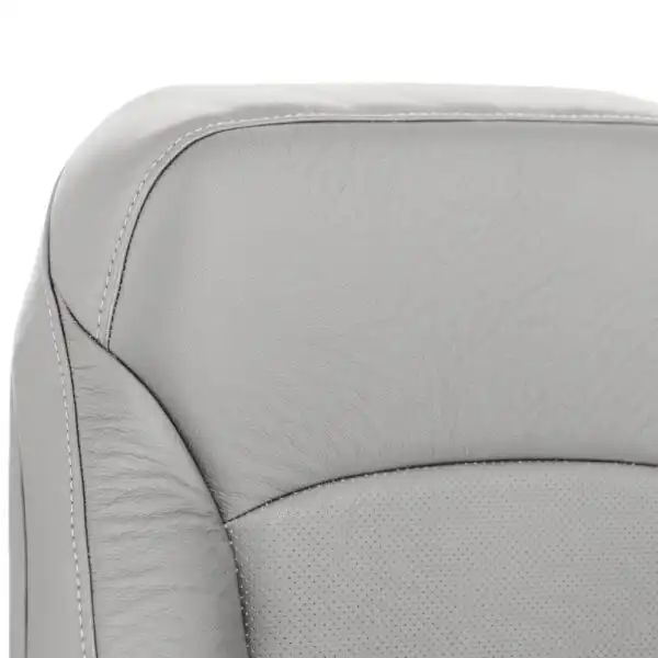 chevrolet-malibu-genuine-leather-perforated-2016-2025-medium-ash-gray-front-driver-or-passenger-top-close-view-oem-replacement-seat-cover Chevrolet Malibu 2016-2025 | OEM-Replacement Seat Cover