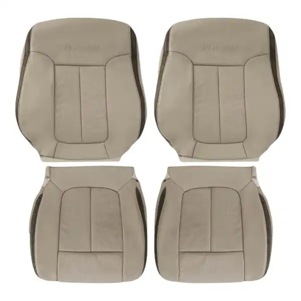 ford-f-150-platino-genuino-cuero-perforado-2009-2013-adobe-cubre-asientos-de-reemplazo-oem-del-conductor-y-el-pasajero-parte-alta-y-baja Ford F-150 Platinum 2009-2013 | Funda de asiento de recambio OEM