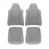 Ford Lariat F250, cuero genuino perforado, 2002-2007, color gris medio, conductor y pasajero, parte superior e inferior, funda de asiento de repuesto OEM. Ford Lariat F-250 2001-2007 | Funda de asiento de repuesto OEM