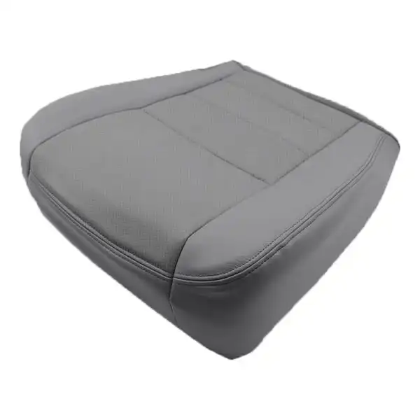 Ford Lariat F250, cuero genuino perforado, 2002-2007, color gris medio, asiento del conductor, parte inferior, recambio OEM (1) Ford Lariat F-250 2001-2007 | Funda de asiento de repuesto OEM