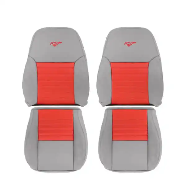 ford-mustang-gt-1999-2004-2-tone-gray-red-front-driver-and-passenger-top-and-bottom-oem-replacement-seat-cover-1.jpg (2) Ford Mustang GT 1999-2004 - Housse de siège de remplacement OEM