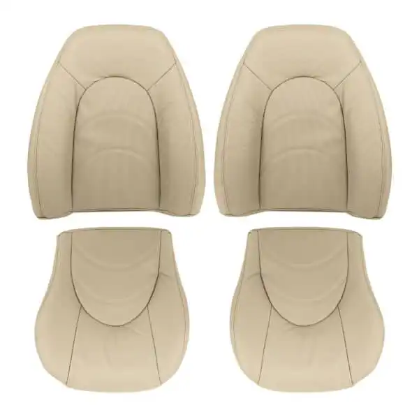 Jaguar XKR, cuero genuino perforado, 2000-2006, color cachemira, conductor y pasajero, parte superior e inferior, funda de asiento de repuesto OEM. Jaguar XKR/XK8 2000-2006 | Funda de asiento de repuesto OEM (deportiva)