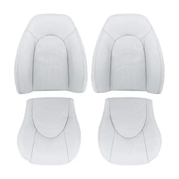 Jaguar XKR, cuero genuino perforado, 2000-2006, color paloma, conductor y pasajero, parte superior e inferior, funda de asiento de repuesto OEM. Jaguar XKR/XK8 2000-2006 | Funda de asiento de repuesto OEM (deportiva)