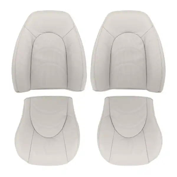Jaguar XKR, cuero genuino perforado, 2000-2006, marfil, conductor y pasajero, parte superior e inferior, funda de asiento de repuesto OEM. Jaguar XKR/XK8 2000-2006 | Funda de asiento de repuesto OEM (deportiva)