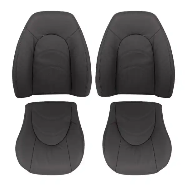 Jaguar XKR, cuero genuino perforado, 2000-2006, color carbón cálido, conductor y pasajero, parte superior e inferior, funda de asiento de repuesto OEM. Jaguar XKR/XK8 2000-2006 | Funda de asiento de repuesto OEM (deportiva)