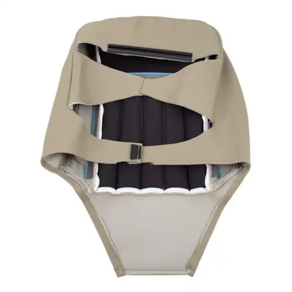 Lincoln Town Car, cuero genuino, 2003-2008, color camel claro, conductor o pasajero, vista superior interior y exterior, funda de asiento de repuesto OEM. Lincoln Town Car 2003-2011 | Funda de asiento de recambio OEM