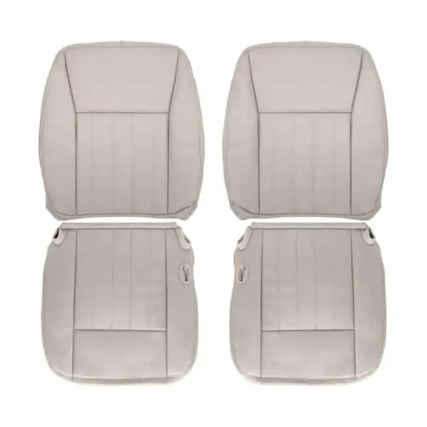 Lincoln Town Car, cuero genuino, 2003-2008, color pergamino claro, conductor y pasajero, parte superior e inferior, funda de asiento de repuesto OEM. Lincoln Town Car 2003-2011 | Funda de asiento de recambio OEM