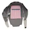Lincoln Town Car, cuero genuino, 2003-2008, color pergamino claro, conductor o pasajero, parte inferior, vista interior, funda de asiento de repuesto OEM. Lincoln Town Car 2003-2011 | Funda de asiento de recambio OEM