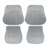 Mercedes-Benz Clase E 1996-2002, color ceniza, cuero genuino perforado, conductor y pasajero, parte superior e inferior, estilo OEM, funda de asiento de repuesto. Mercedes-Benz Clase E 1996-2002 | Fundas de asiento de repuesto OEM