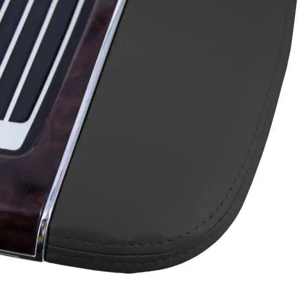 cadillac-escalade-leather-2012-2014-ebony black-front-center-console-oem-replacement-seat-cover-close-view Cadillac Escalade 2012-2014 | OEM-Replacement Center Console Cover