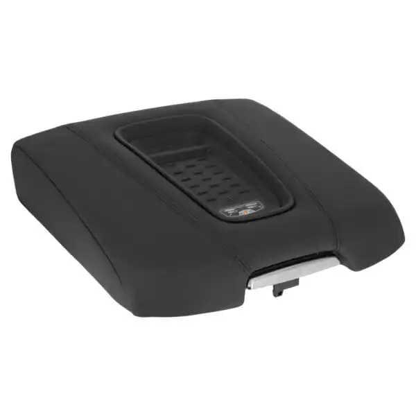 Cadillac Escalade, cuero perforado, 2015-2020, negro azabache, consola central delantera, funda de asiento de repuesto OEM. Cadillac Escalade 2015-2020 | Cubierta de la consola central de repuesto OEM