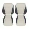 Honda Accord Coupé 2013-2017 - Cuero perforado negro y marfil (beige pergamino) - Fundas de asiento de repuesto OEM para conductor y pasajero (parte superior e inferior) Honda Accord Coupé 2013-2017 | Funda de asiento de recambio original